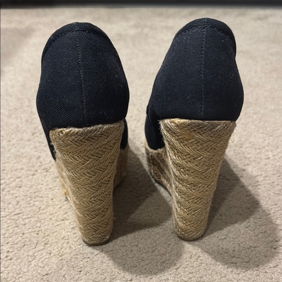 Madden Girl Black and Tan Wedge Pumps with High Heel - Picture 3 of 3